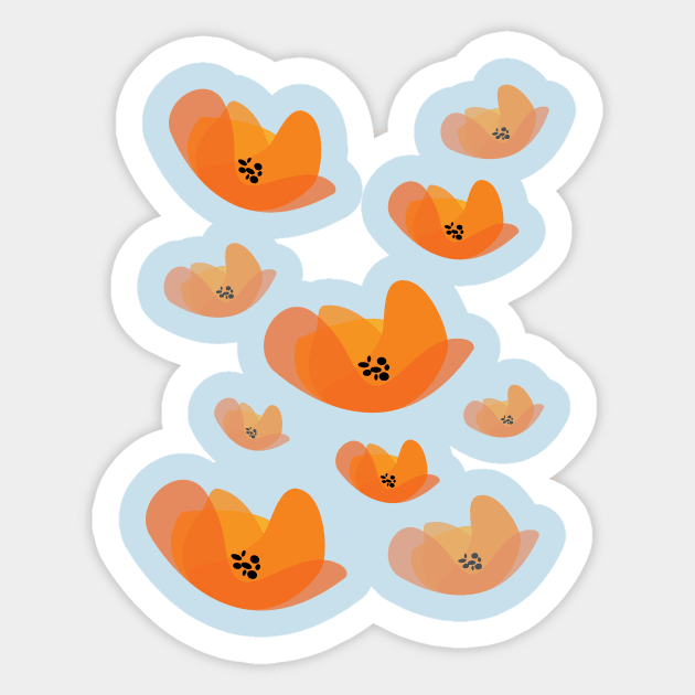 Poppy Rain Sticker by Lupa1214